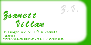 zsanett villam business card